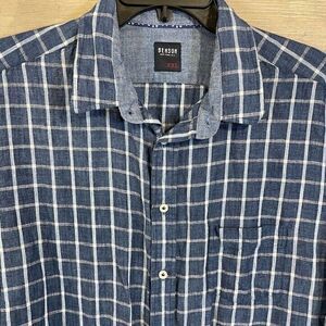 Benson New York Shirt Mens XXL Lightweight Preppy Casual Office Plaid Modern‎